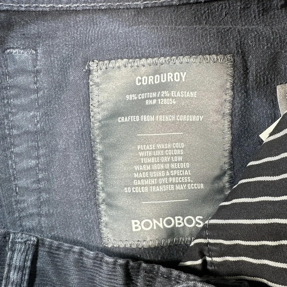 Bonobos Corduroy Pants Men's 30x30 Black Straight Stretch‎ Outdoor Casual Chino